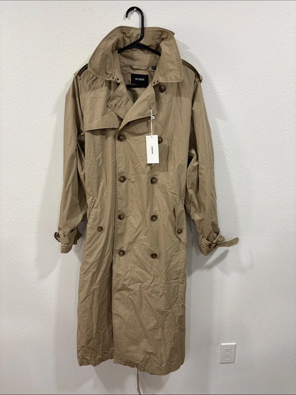 NWT Buck Mason Women’s Rockaway Khaki Parachute Poplin Trench Coat Medium $498